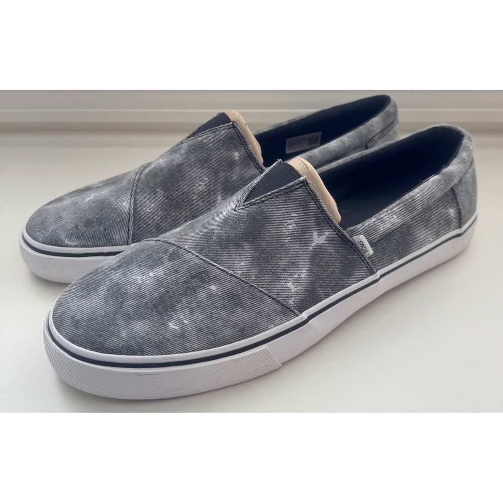 TOMS Slip On Alpargata Fenix Gray Wash Canvas Comfort‎ Loafers Mens Size 13 $60